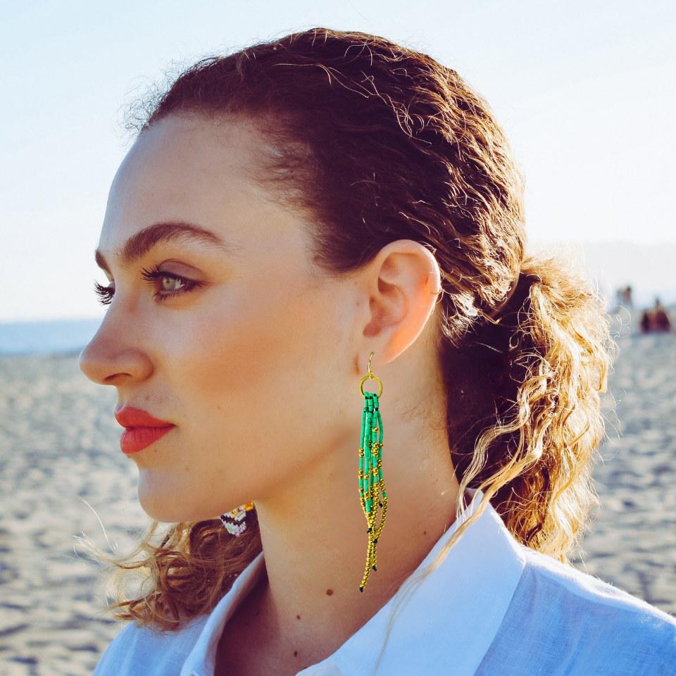 Fortune Jade Boho Tassel Earrings - Thailand Jewelry La Vie Bien Fortune Jade Boho Tassel Earrings - Thailand