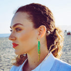Fortune Jade Boho Tassel Earrings - Thailand Jewelry La Vie Bien Fortune Jade Boho Tassel Earrings - Thailand