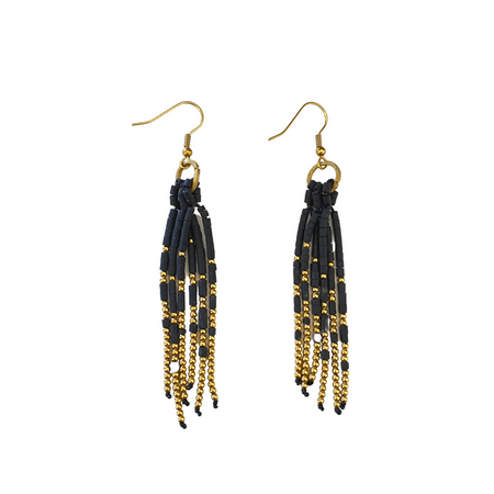 Fortune Jade Boho Tassel Earrings - Thailand Jewelry La Vie Bien Fortune Jade Boho Tassel Earrings - Thailand