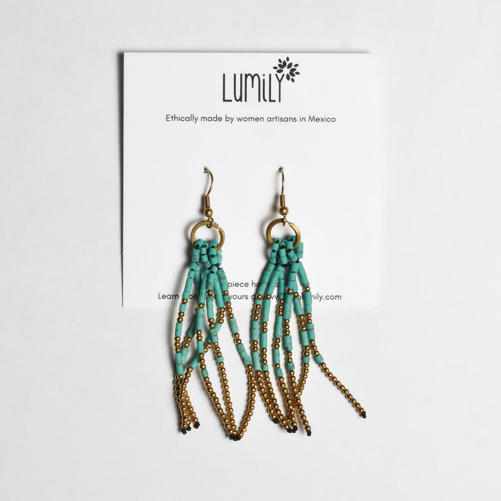 Fortune Jade Boho Tassel Earrings - Thailand Jewelry La Vie Bien Fortune Jade Boho Tassel Earrings - Thailand
