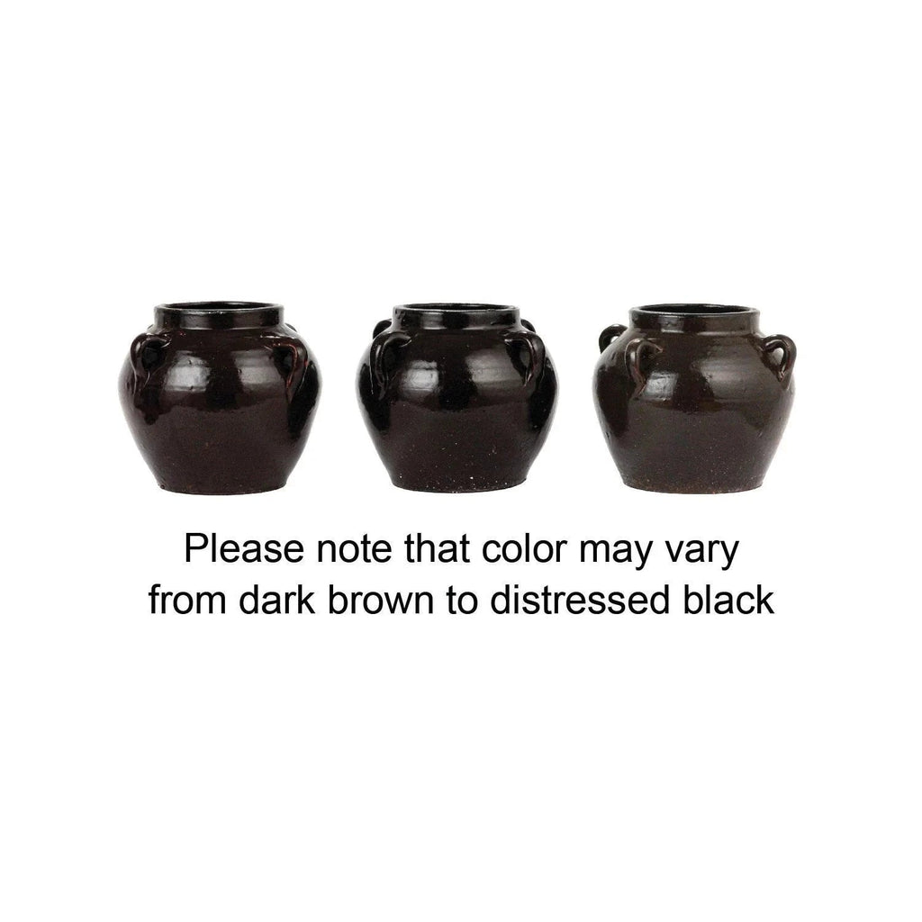 Found Black Clay Jar with Handles by White Cliff Studio