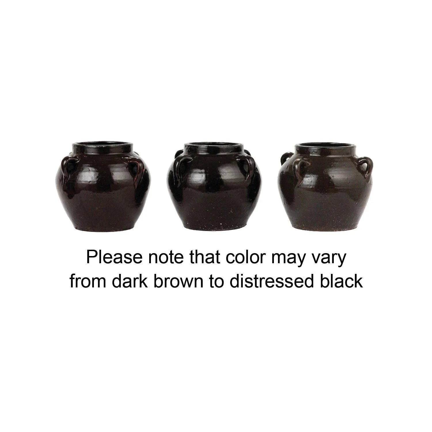 Found Black Clay Jar with Handles by White Cliff Studio