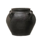 Found Black Clay Jar with Handles by White Cliff Studio