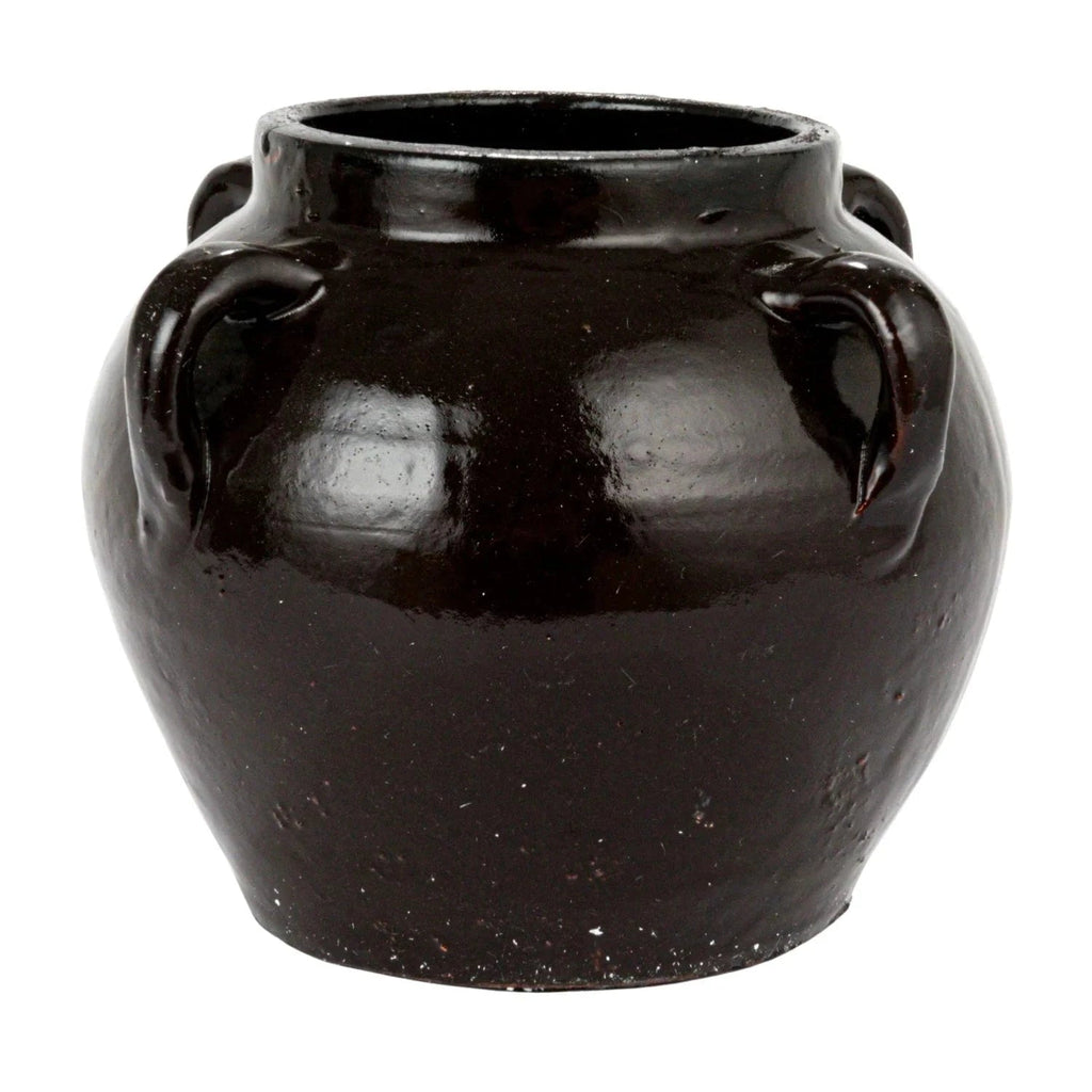 Found Black Clay Jar with Handles by White Cliff Studio
