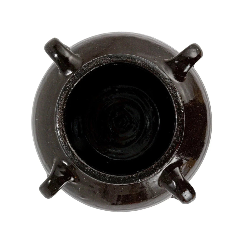 Found Black Clay Jar with Handles by White Cliff Studio