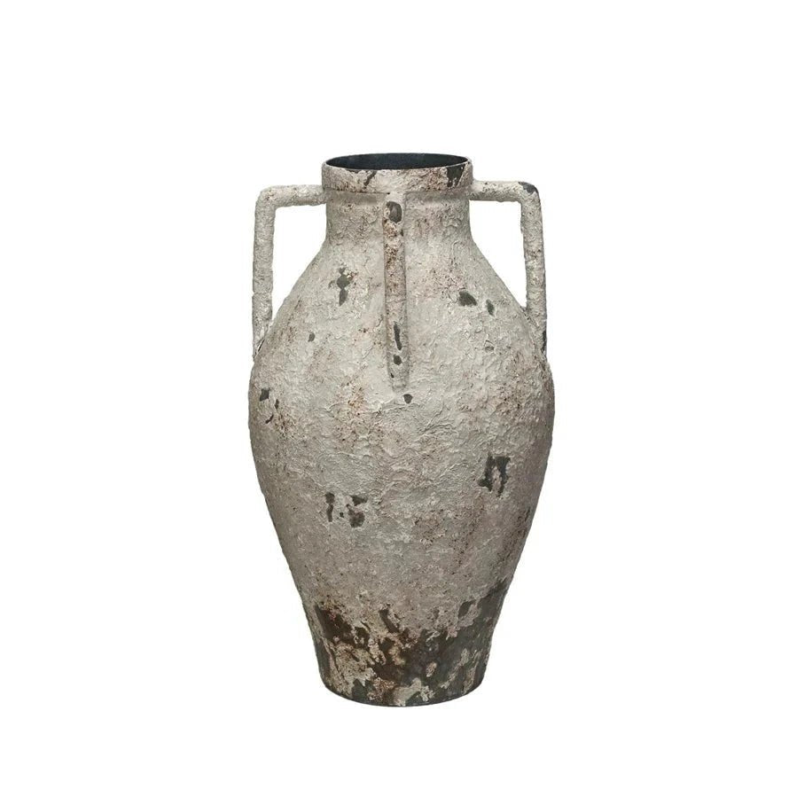Found Metal Urn with Handles – Vintage-Inspired by White Cliff Studio