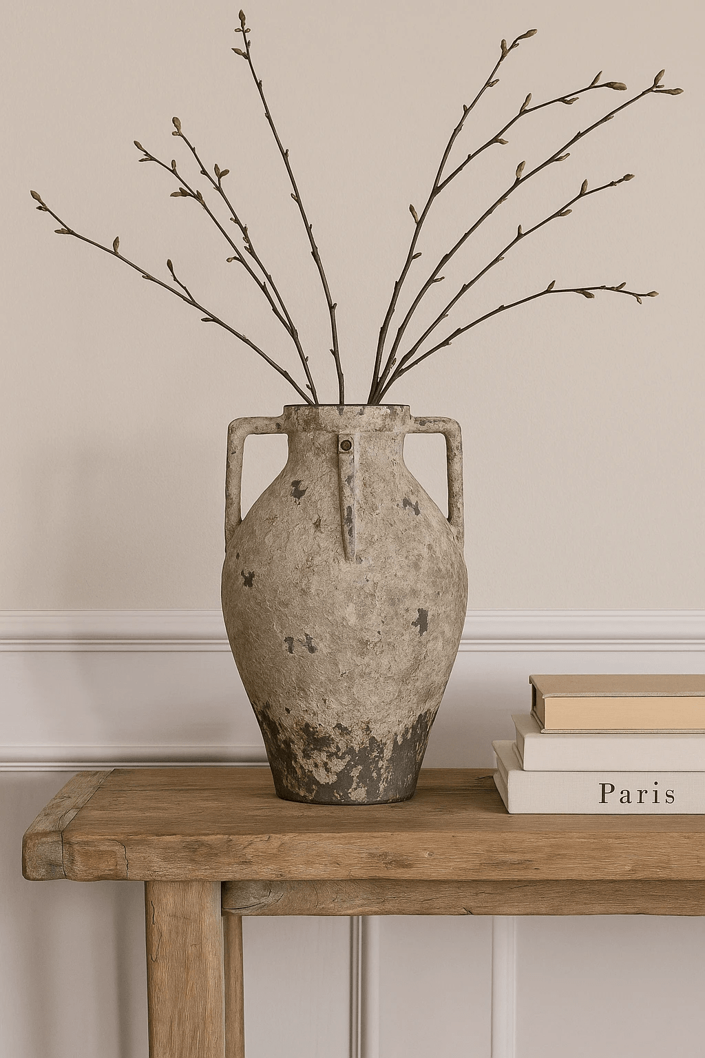 Found Metal Urn with Handles – Vintage-Inspired by White Cliff Studio