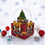 Four-Sided Picture Frame Christmas Tree Musical Water Snow Globe Snow Globes > Santa La Vie Bien Four-Sided Picture Frame Christmas Tree Musical Water Snow Globe