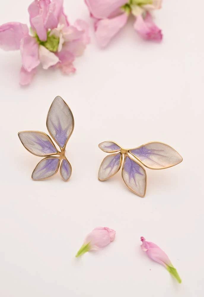 Fourish Lavender Leaf Earrings by Ethical Trade Co