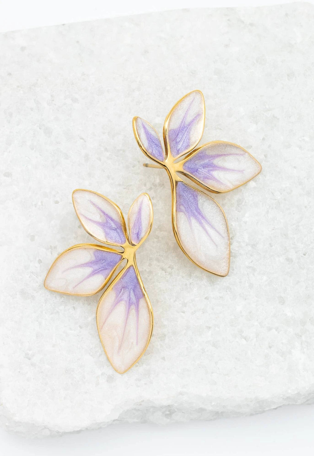 Fourish Lavender Leaf Earrings by Ethical Trade Co
