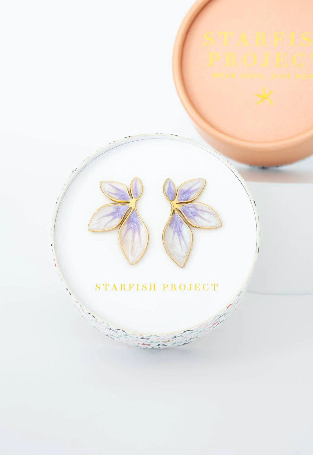Fourish Lavender Leaf Earrings by Ethical Trade Co