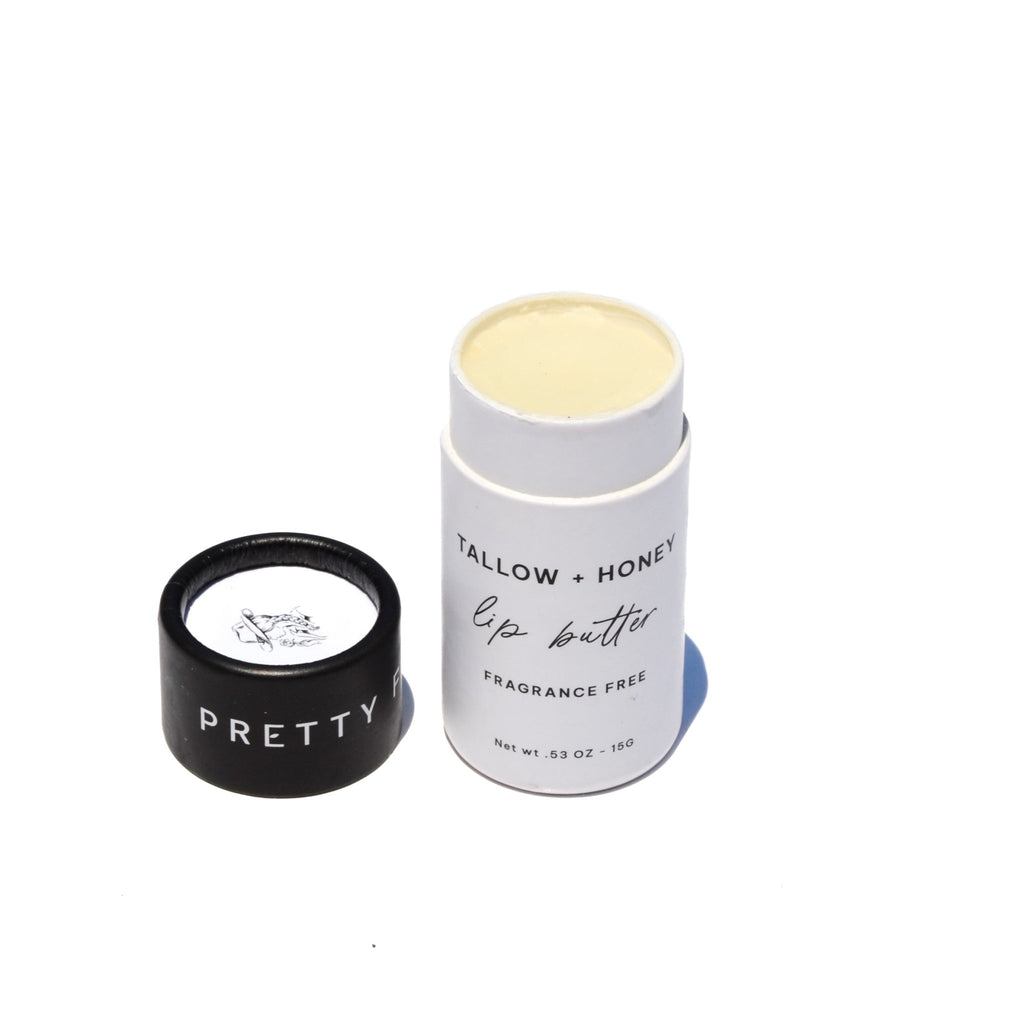 Fragrance Free Tallow + Honey Lip Butter in Eco-Friendly Travel Tubes Lip Butter La Vie Bien Fragrance Free Tallow + Honey Lip Butter in Eco-Friendly Travel Tubes