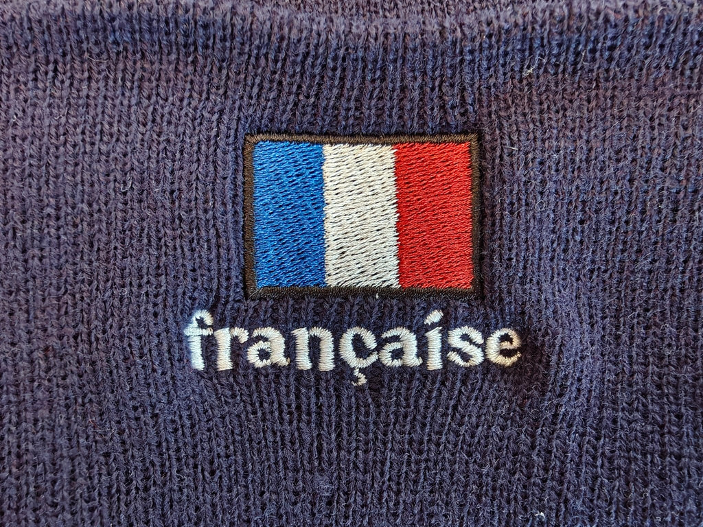 Française French flag embroidered Cuffed Beanie for French cultural gifting, cold weather hat Hats La Vie Bien Française French flag embroidered Cuffed Beanie for French cultural gifting, cold weather hat