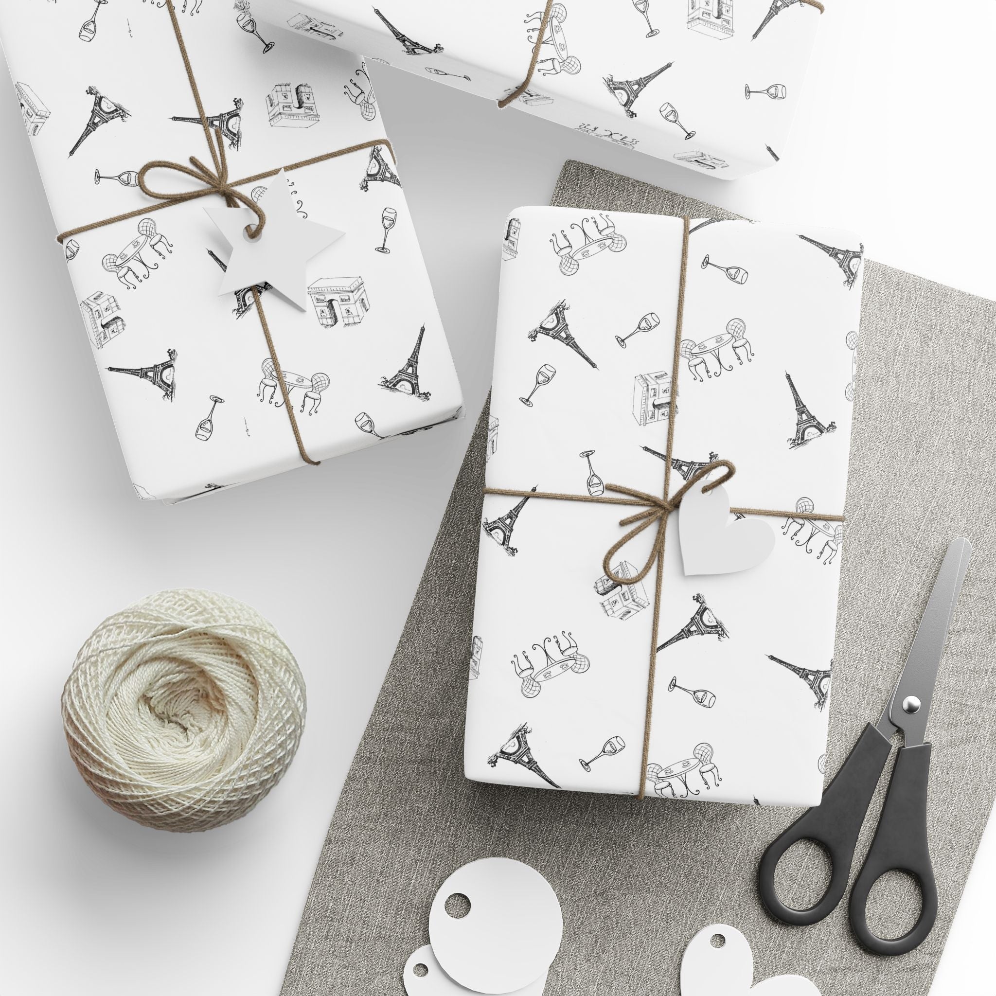 France and Paris themed Wrapping Paper with Eiffel Tower, Arc de Triomphe, wine glasses, Bistro Table & Chairs Home Decor La Vie Bien France and Paris themed Wrapping Paper with Eiffel Tower, Arc de Triomphe, wine glasses, Bistro Table & Chairs