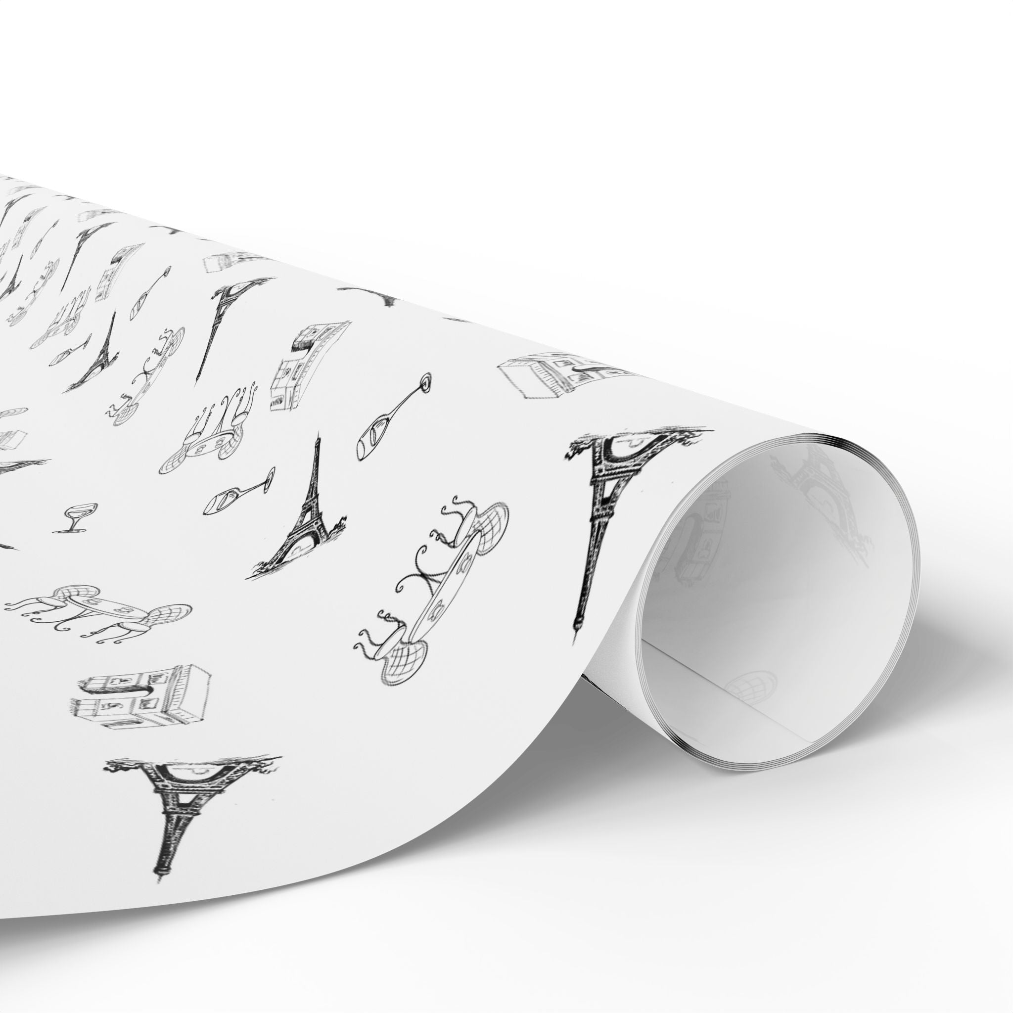 France and Paris themed Wrapping Paper with Eiffel Tower, Arc de Triomphe, wine glasses, Bistro Table & Chairs Home Decor La Vie Bien France and Paris themed Wrapping Paper with Eiffel Tower, Arc de Triomphe, wine glasses, Bistro Table & Chairs