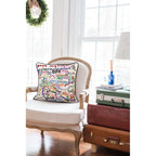 France Hand - Embroidered Pillow Pillows La Vie Bien France Hand - Embroidered Pillow