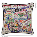 France Hand - Embroidered Pillow Pillows La Vie Bien France Hand - Embroidered Pillow