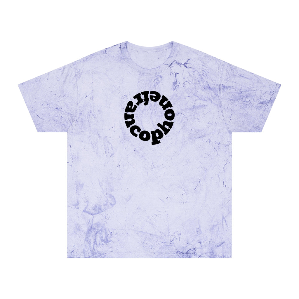 Francophone circular tye-dye tee shirt, retro unisex t-shirt for French language speakers T-Shirt La Vie Bien Francophone circular tye-dye tee shirt, retro unisex t-shirt for French language speakers