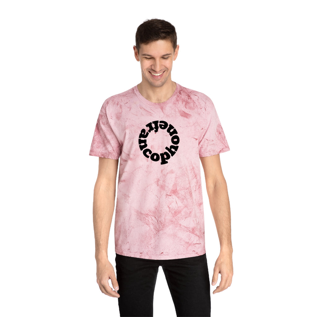 Francophone circular tye-dye tee shirt, retro unisex t-shirt for French language speakers T-Shirt La Vie Bien Francophone circular tye-dye tee shirt, retro unisex t-shirt for French language speakers