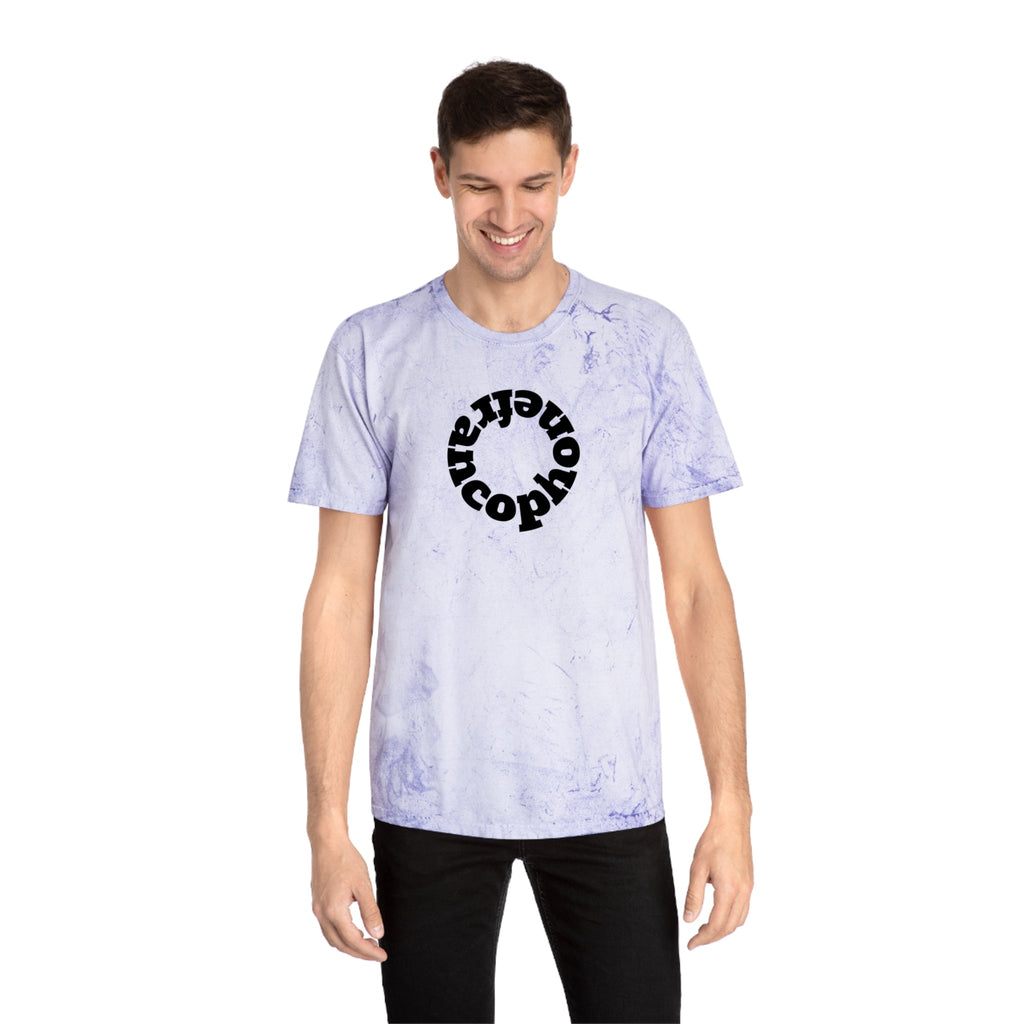 Francophone circular tye-dye tee shirt, retro unisex t-shirt for French language speakers T-Shirt La Vie Bien Francophone circular tye-dye tee shirt, retro unisex t-shirt for French language speakers