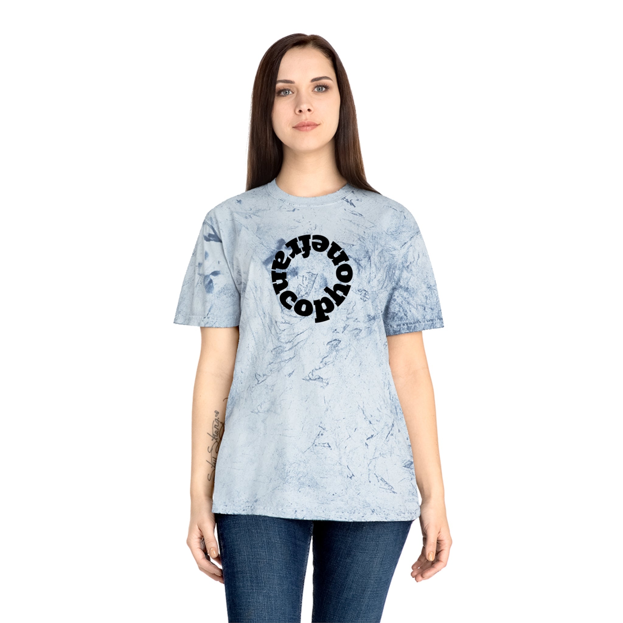 Francophone circular tye-dye tee shirt, retro unisex t-shirt for French language speakers T-Shirt La Vie Bien Francophone circular tye-dye tee shirt, retro unisex t-shirt for French language speakers