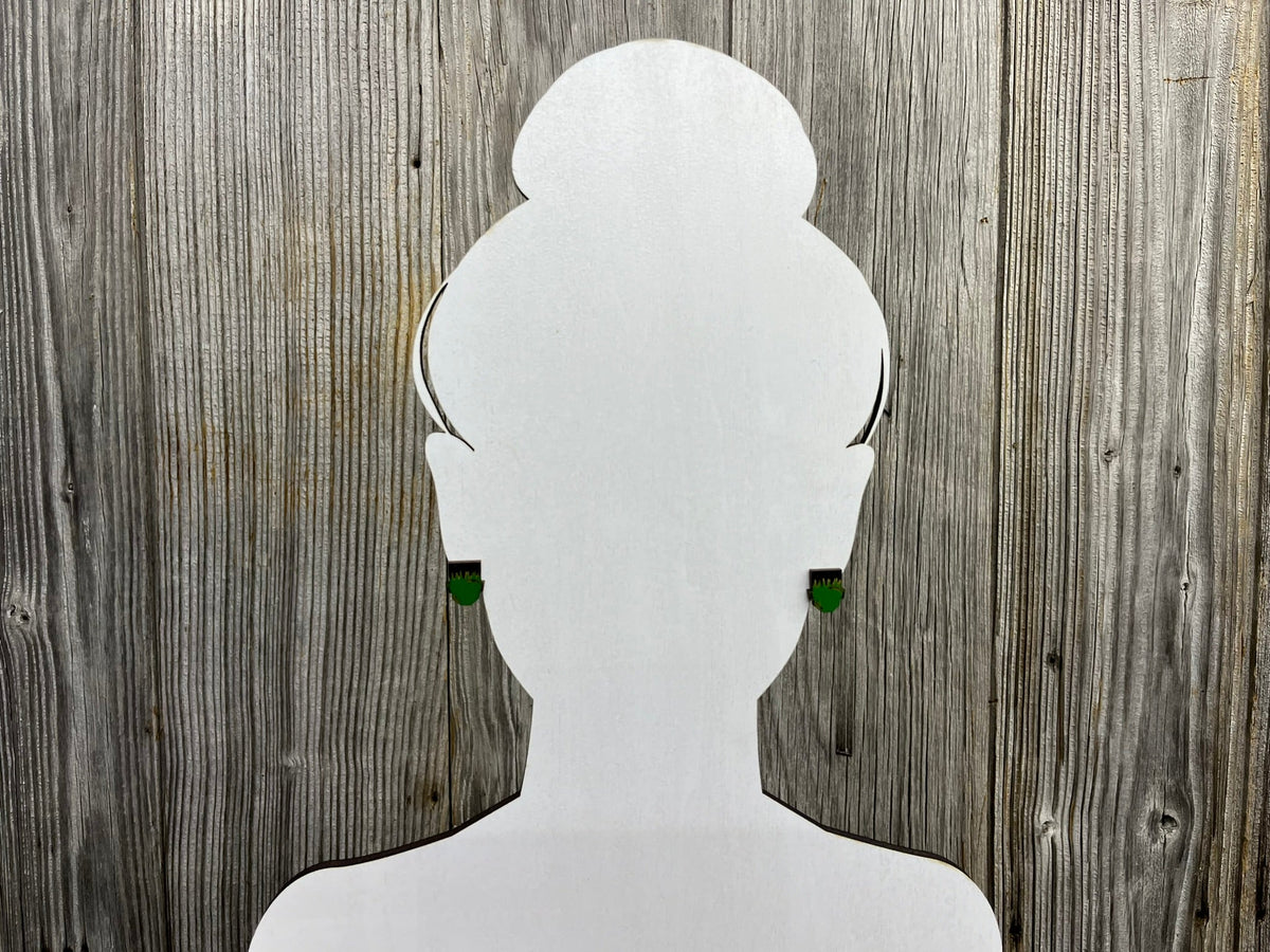 Frankenstein Earrings - Wood Stud Earrings