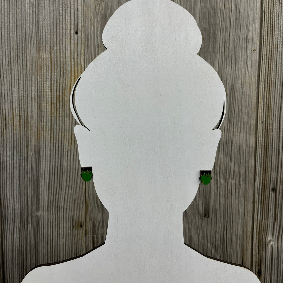 Frankenstein Earrings - Wood Stud Earrings