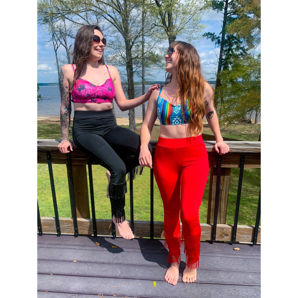 Freeda Spaghetti Strap Bustier Top, Swim, or Athletic Bralette |Serape or Pink Cowgirl [Sizes SM - L]