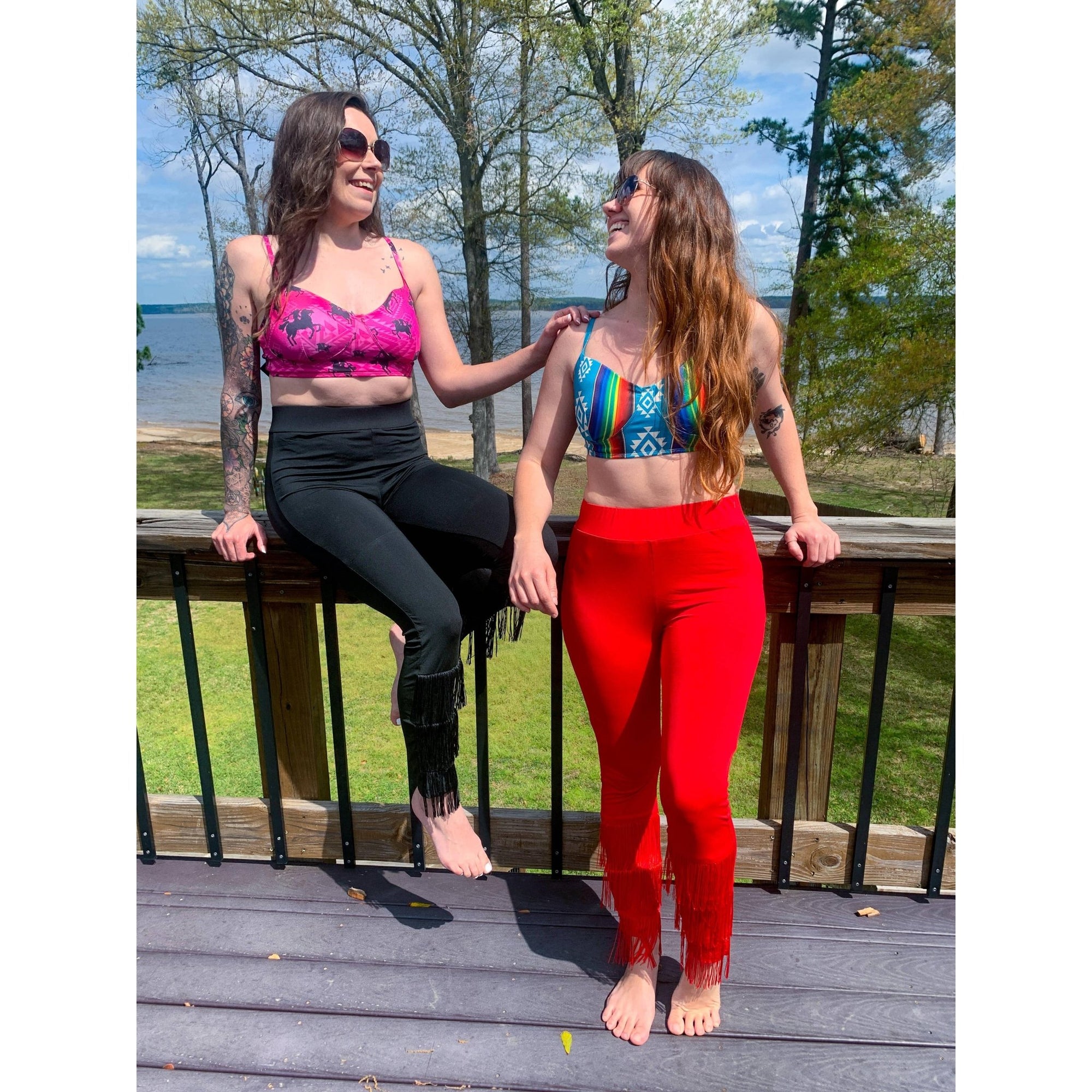 Freeda Spaghetti Strap Bustier Top, Swim, or Athletic Bralette |Serape or Pink Cowgirl [Sizes SM - L]