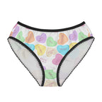 French attitude Conversation Heart Pattern Women's Briefs m, Valentine's Candy Hearts Print All Over Prints La Vie Bien French attitude Conversation Heart Pattern Women's Briefs m, Valentine's Candy Hearts Print