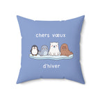 French chers vœux d'hiver Decorative Throw Winter Wishes Pillow, Cute Arctic Animals Home Decor La Vie Bien French chers vœux d'hiver Decorative Throw Winter Wishes Pillow, Cute Arctic Animals