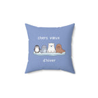 French chers vœux d'hiver Decorative Throw Winter Wishes Pillow, Cute Arctic Animals Home Decor La Vie Bien French chers vœux d'hiver Decorative Throw Winter Wishes Pillow, Cute Arctic Animals