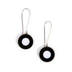 French Dot Pattern Long Wire Earrings (Black & White) JEWELRY La Vie Bien French Dot Pattern Long Wire Earrings (Black & White)