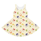 French Fruits Pattern children's Sundress, peaches kiwi bananas grapes girls sleeveless dress by Printify