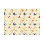 French Fruits Pattern Toddler Blanket, Banana, Kiwi, Grape, Strawberry by Printify