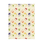 French Fruits Pattern Toddler Blanket, Banana, Kiwi, Grape, Strawberry by Printify