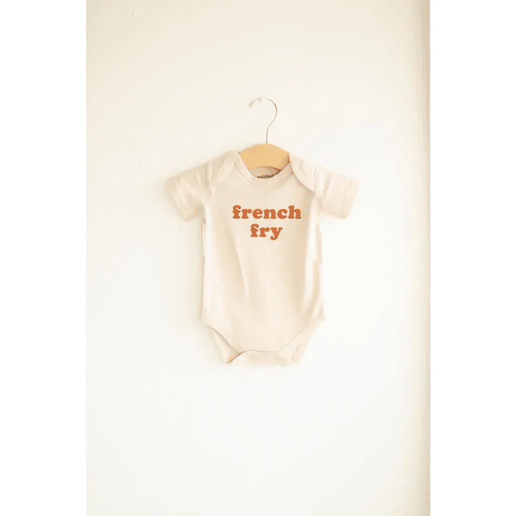 French Fry Organic Cotton Baby Onesie by Polished Prints