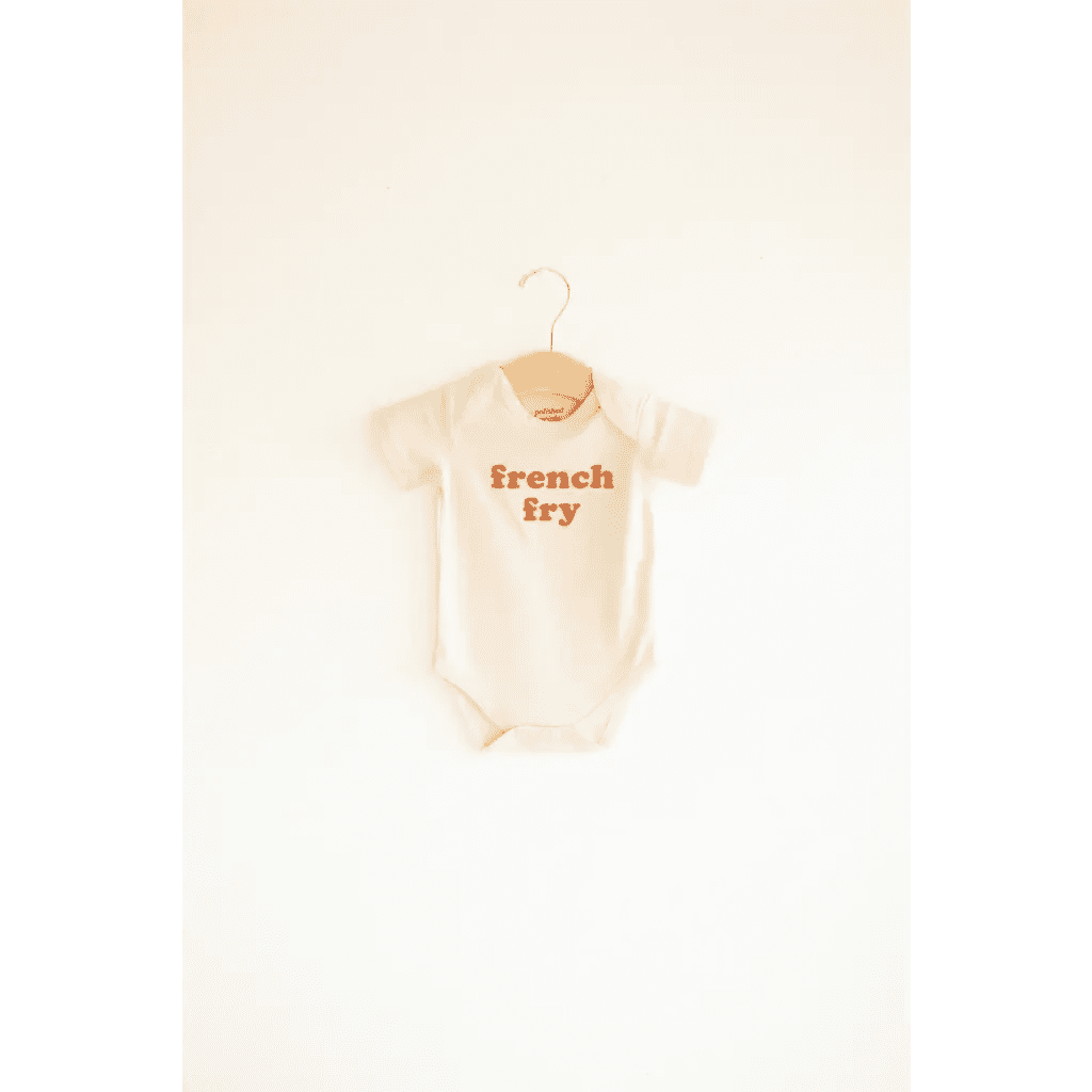 French Fry Organic Cotton Baby Onesie by Polished Prints