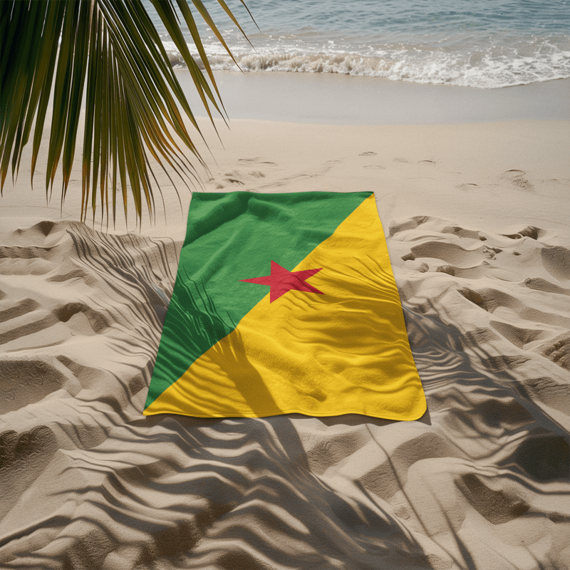 French Guiana Flag Beach Towel Beach Towel (Generic Brand) La Vie Bien French Guiana Flag Beach Towel