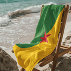 French Guiana Flag Beach Towel Beach Towel (Generic Brand) La Vie Bien French Guiana Flag Beach Towel