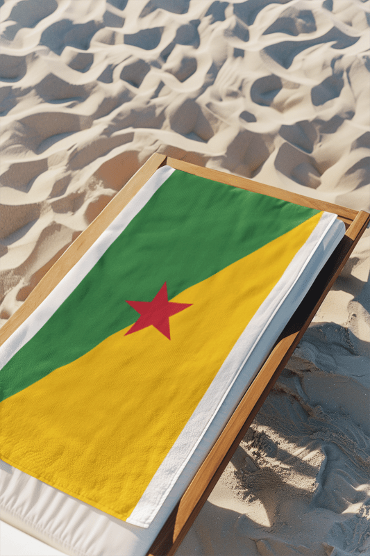 French Guiana Flag Beach Towel Beach Towel (Generic Brand) La Vie Bien French Guiana Flag Beach Towel