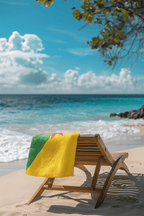 French Guiana Flag Beach Towel Beach Towel (Generic Brand) La Vie Bien French Guiana Flag Beach Towel