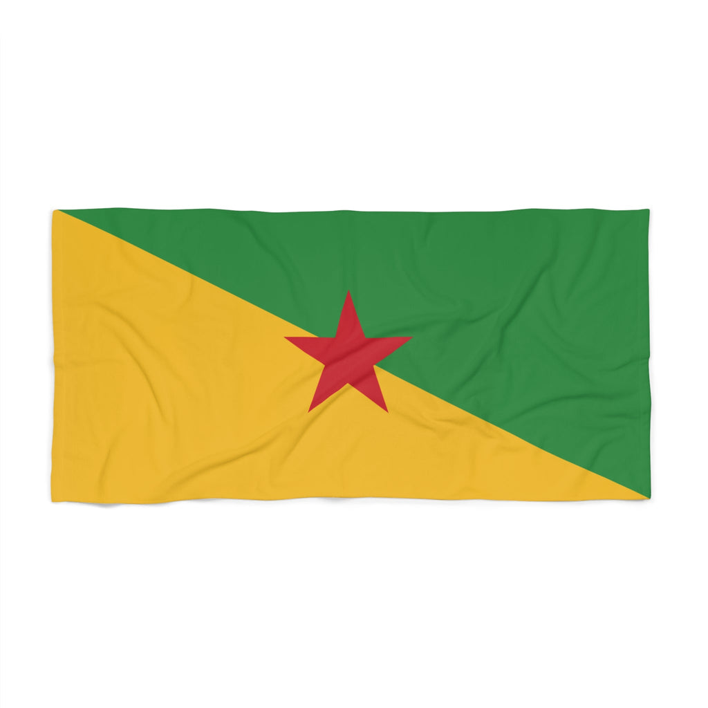 French Guiana Flag Beach Towel Beach Towel (Generic Brand) La Vie Bien French Guiana Flag Beach Towel