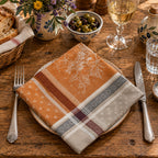 French Jacquard napkin - Cotton - Winery caramel - Tissus Toselli