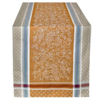 French jacquard table runner - Cotton - Rectangular - Winery carmel | Tissus Toselli
