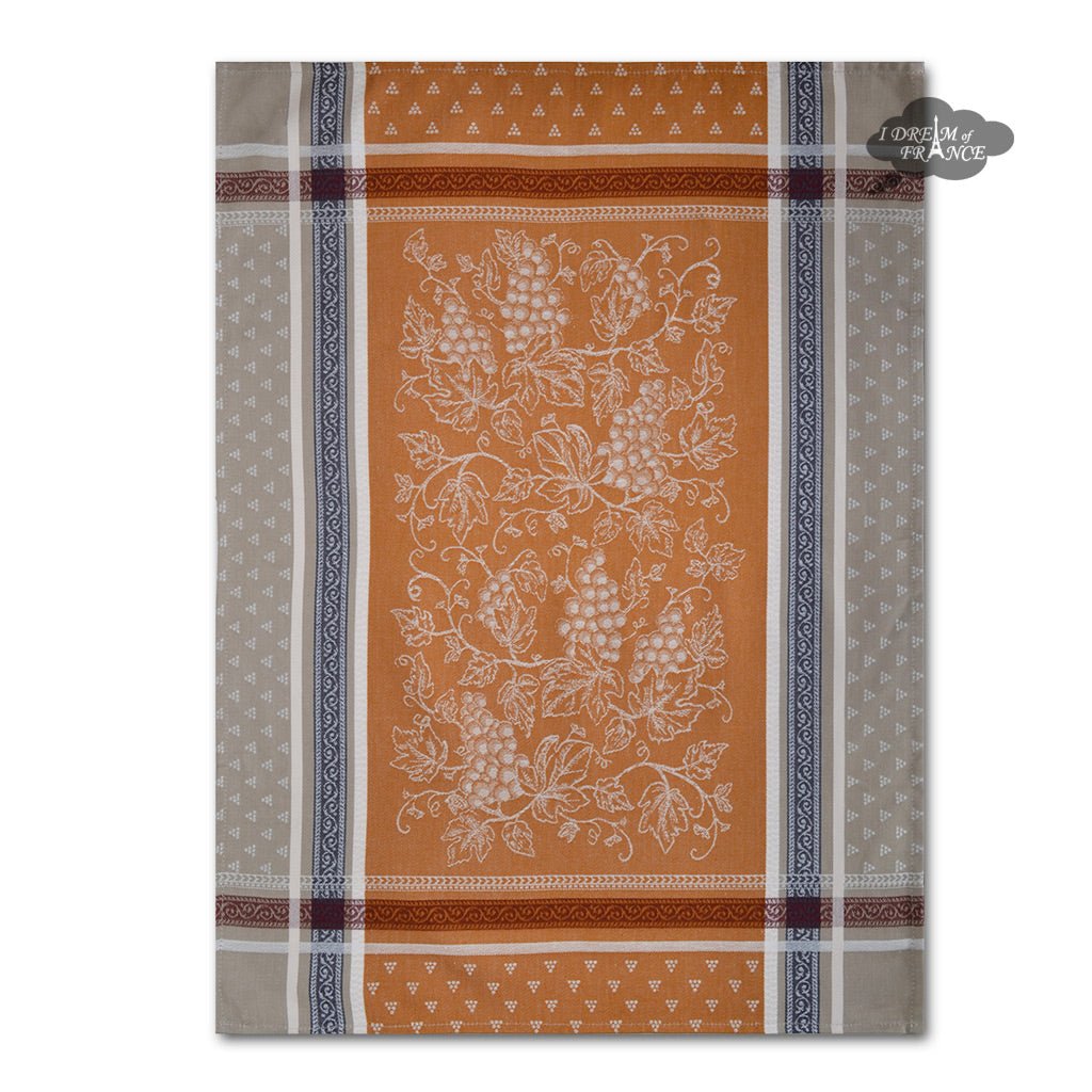 French kitchen towel - Jacquard cotton - Reversible - Winery caramel | Tissus Toselli Kitchen towel La Vie Bien French kitchen towel - Jacquard cotton - Reversible - Winery caramel | Tissus Toselli