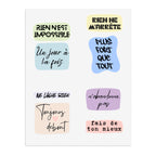 French Motivational Phrase Sticker Sheets | Pastel Quote Stickers Paper products La Vie Bien French Motivational Phrase Sticker Sheets | Pastel Quote Stickers