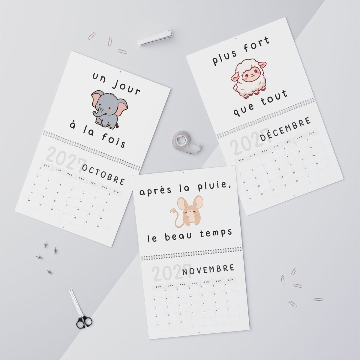 French motivational phrases kawaii Monthly Wall Calendar 2027, Cute Encouragement Calendar Calendar La Vie Bien French motivational phrases kawaii Monthly Wall Calendar 2027, Cute Encouragement Calendar