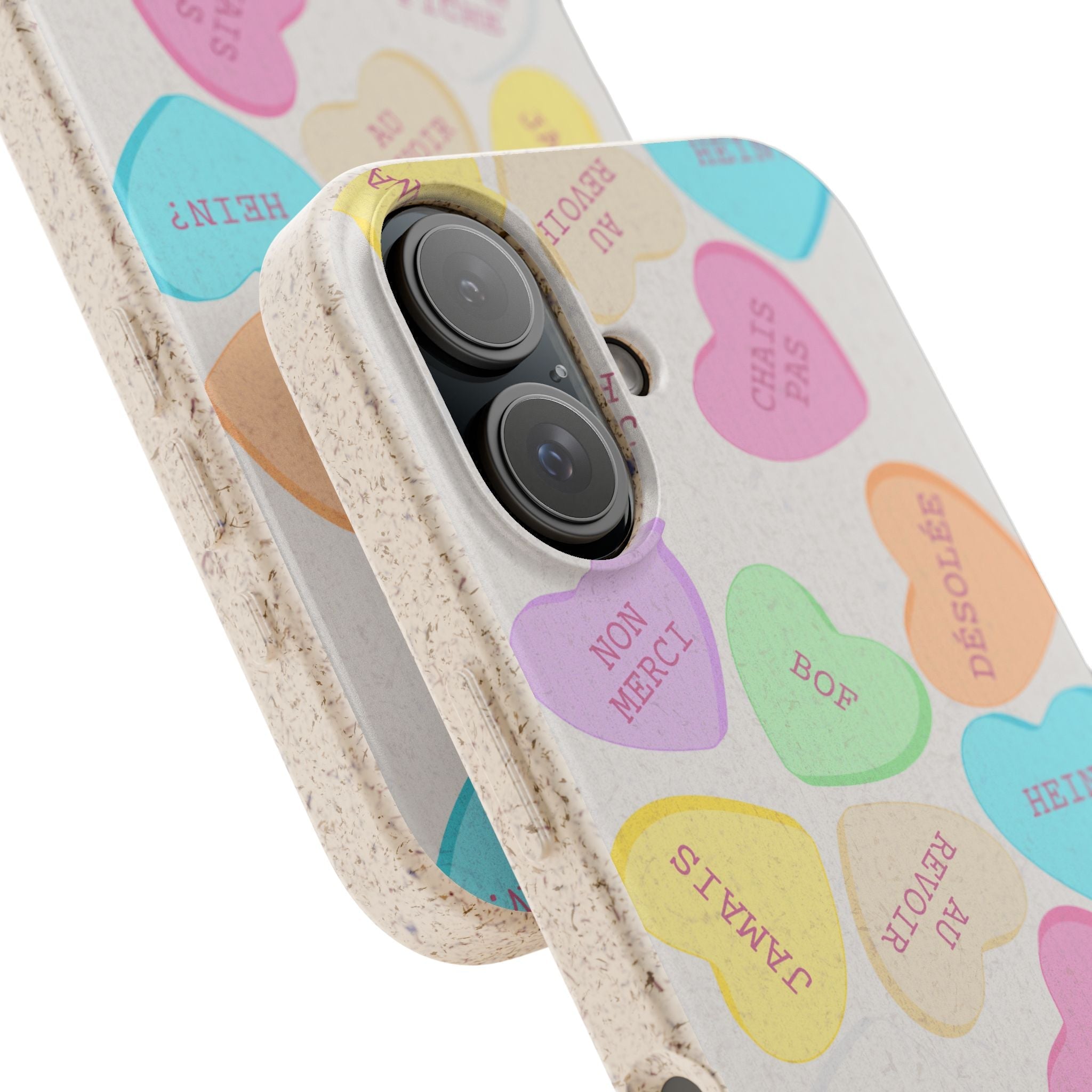 French Pastel Conversation Heart Biodegradable Phone Case (Eco-Friendly) Phone Case La Vie Bien French Pastel Conversation Heart Biodegradable Phone Case (Eco-Friendly)