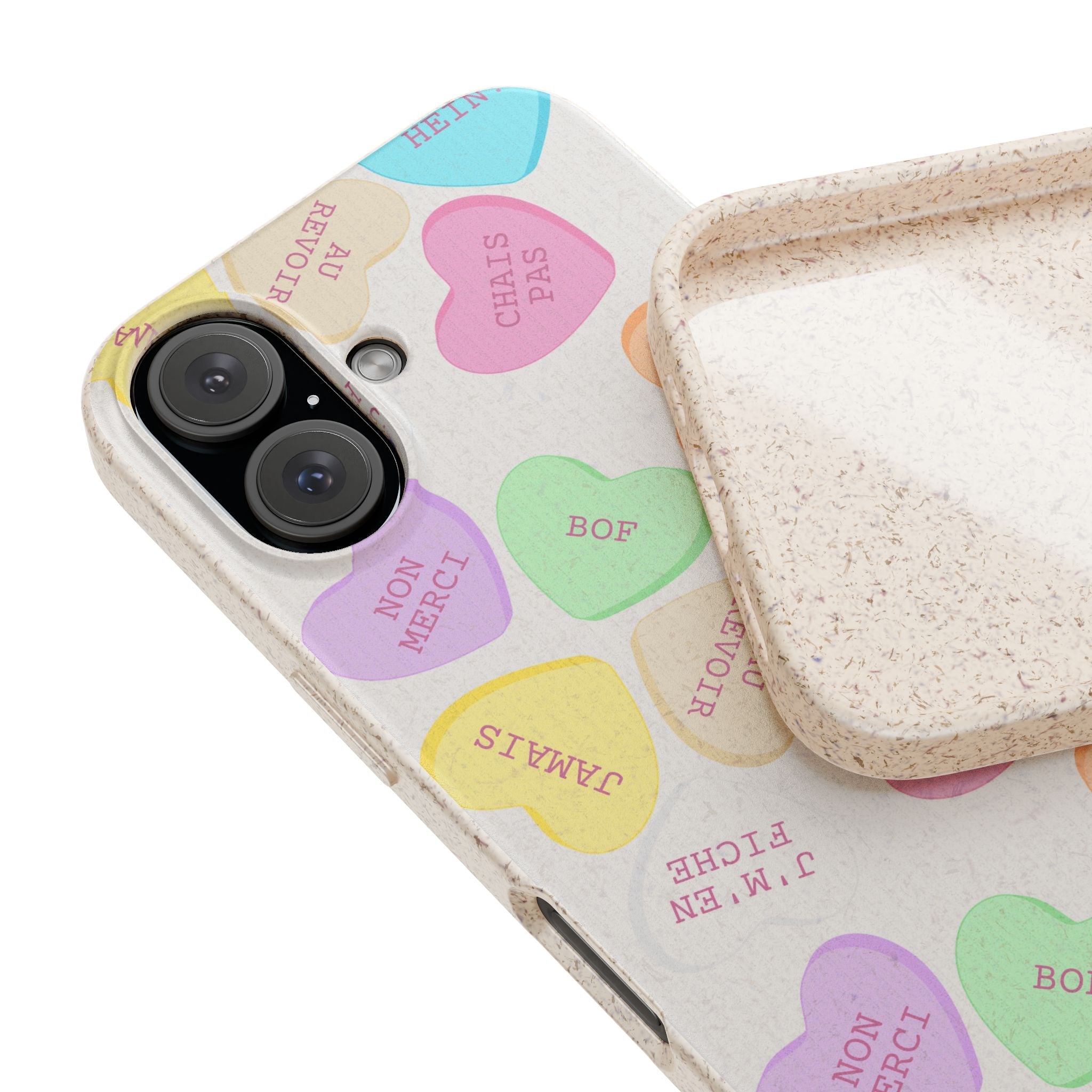 French Pastel Conversation Heart Biodegradable Phone Case (Eco-Friendly) Phone Case La Vie Bien French Pastel Conversation Heart Biodegradable Phone Case (Eco-Friendly)